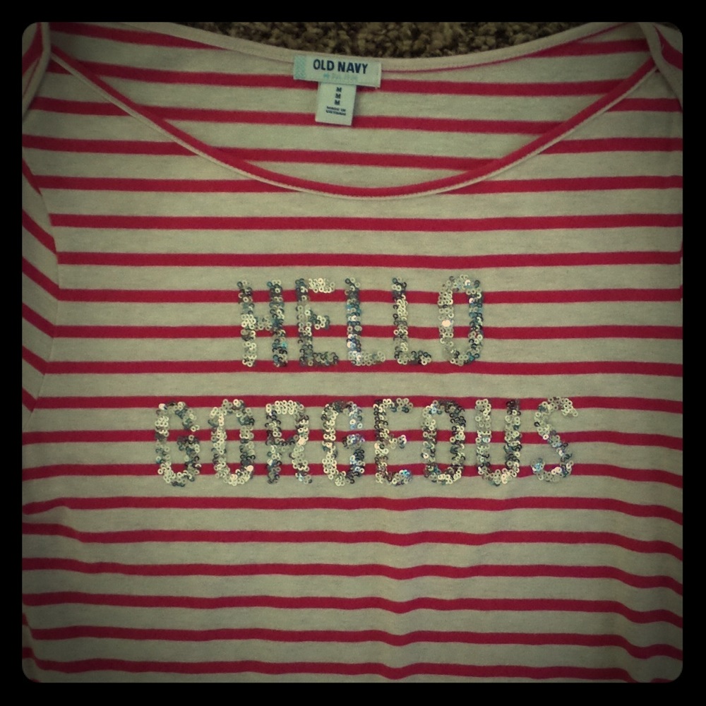Striped “Hello Gorgeous” Shirt